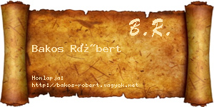 Bakos Róbert névjegykártya